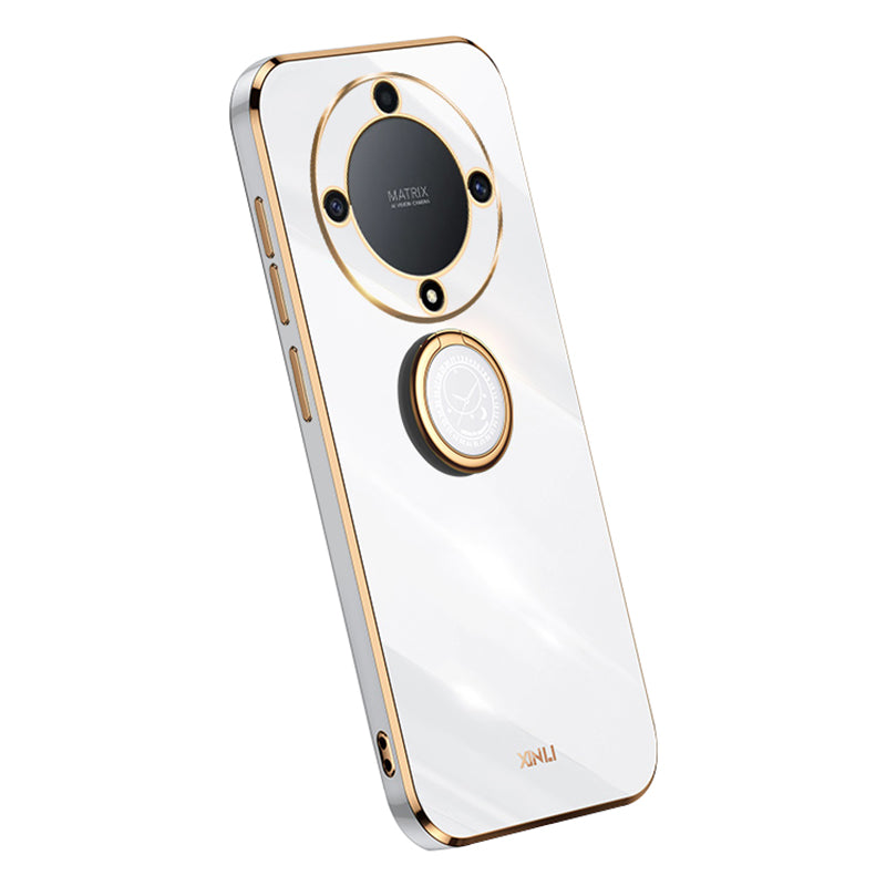 XINLI For Honor Magic5 Lite 5G / X9a 5G Ring Kickstand Electroplating Phone Case TPU Phone Cover