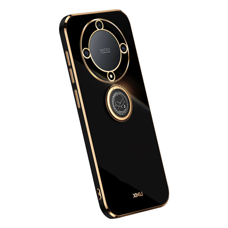 XINLI For Honor Magic5 Lite 5G / X9a 5G Ring Kickstand Electroplating Phone Case TPU Phone Cover