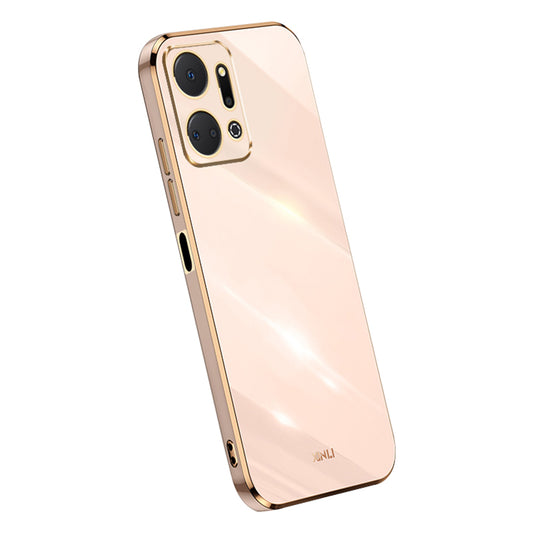 XINLI Phone TPU Case for Honor X7a 5G , Precise Cutout Lens Protection Electroplating Phone Cover