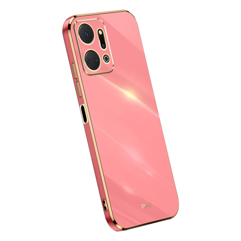 XINLI Phone TPU Case for Honor X7a 5G , Precise Cutout Lens Protection Electroplating Phone Cover