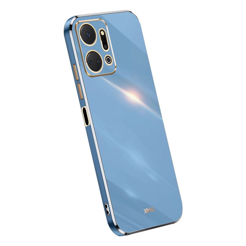 XINLI Phone TPU Case for Honor X7a 5G , Precise Cutout Lens Protection Electroplating Phone Cover