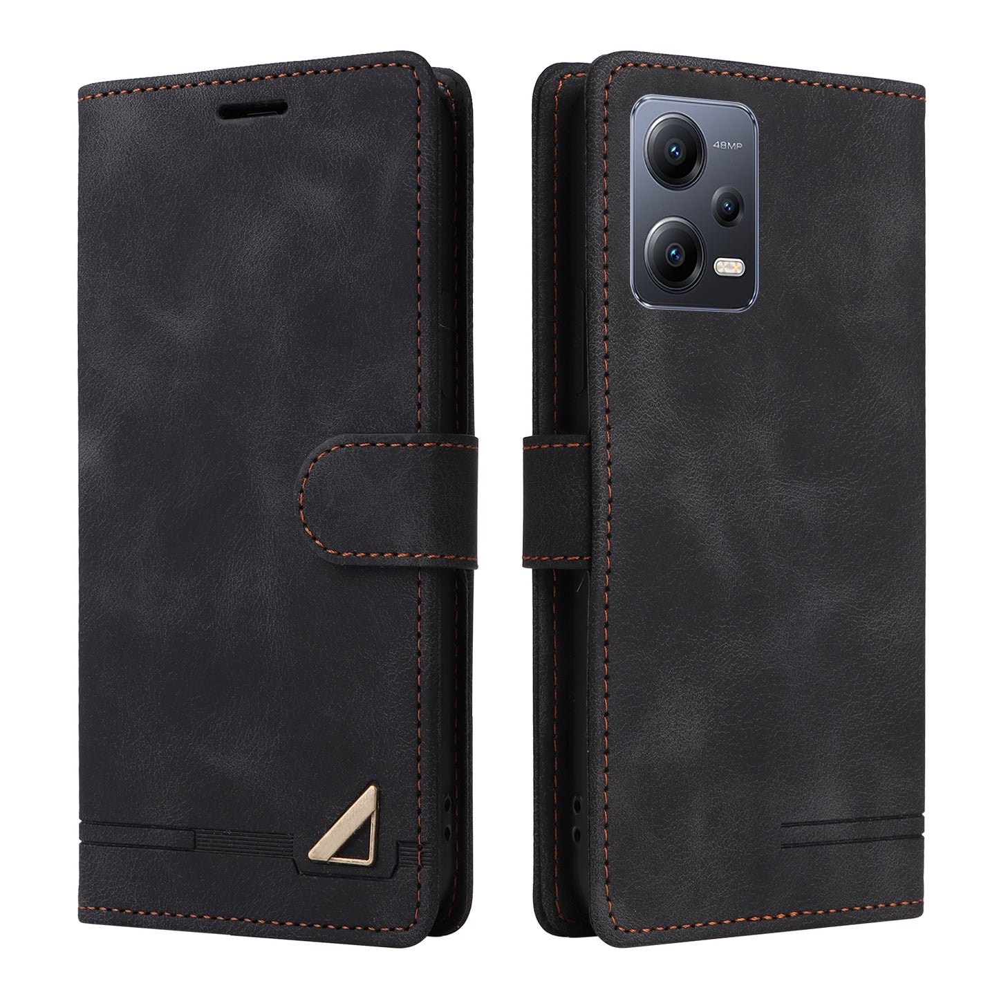 007 Series For Xiaomi Redmi Note 12 5G (Global) / (India) / (China) / Poco X5 5G Leather Skin-touch Phone Case Anti-drop Stand Wallet Cover