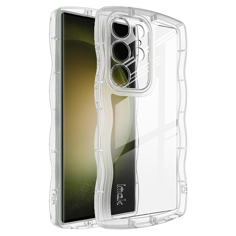 IMAK UX-8 Series TPU Phone Case for Samsung Galaxy S23 Ultra Cover Wavy Shape Edge Anti-Drop Phone Shell