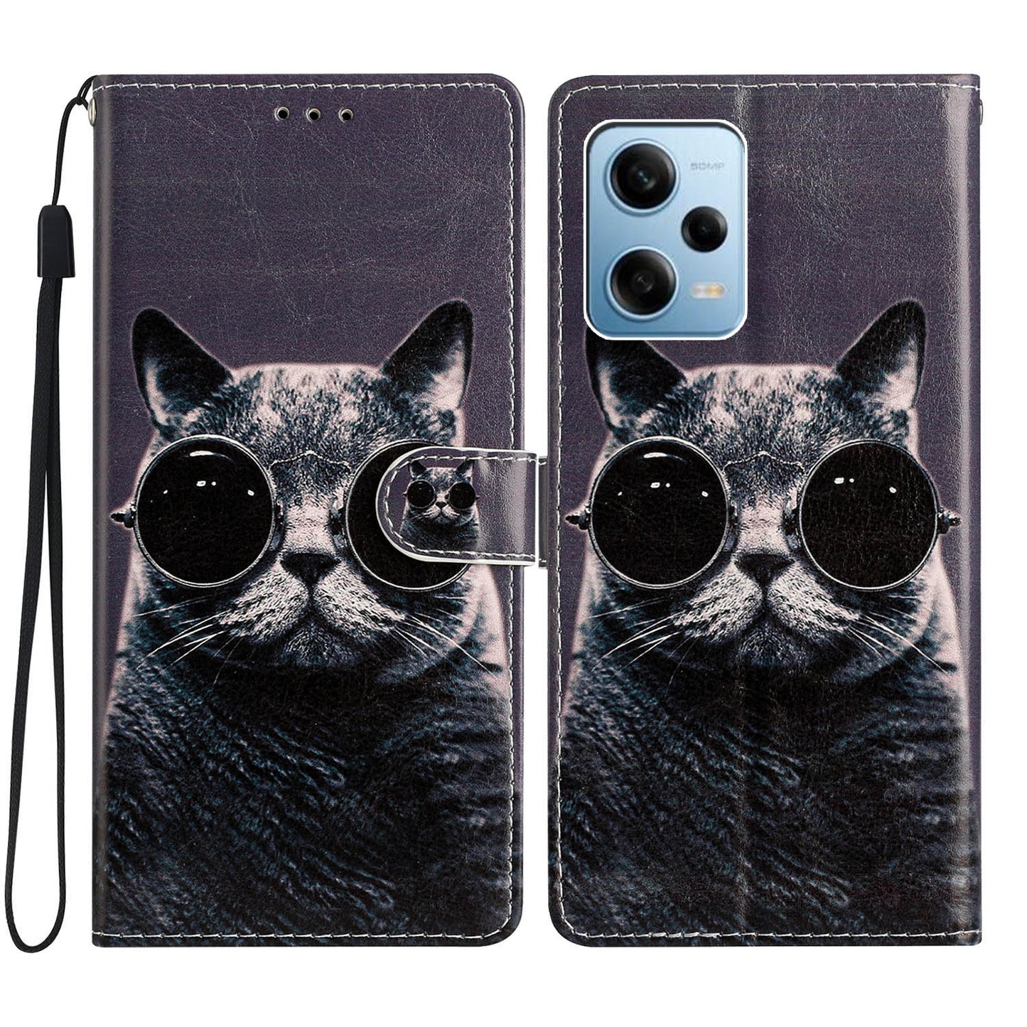 For Xiaomi Redmi Note 12 Pro 5G / Note 12 Pro Speed 5G / Poco X5 Pro 5G Pattern Printing Phone Leather Case Stand Phone Wallet Cover with Strap