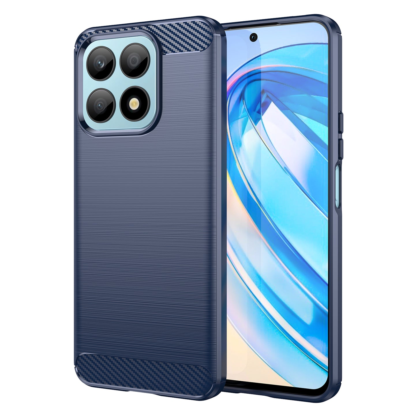 For Honor X8a 4G Carbon Fiber Texture Brushed TPU Phone Case Anti-drop Cell Phone Cover