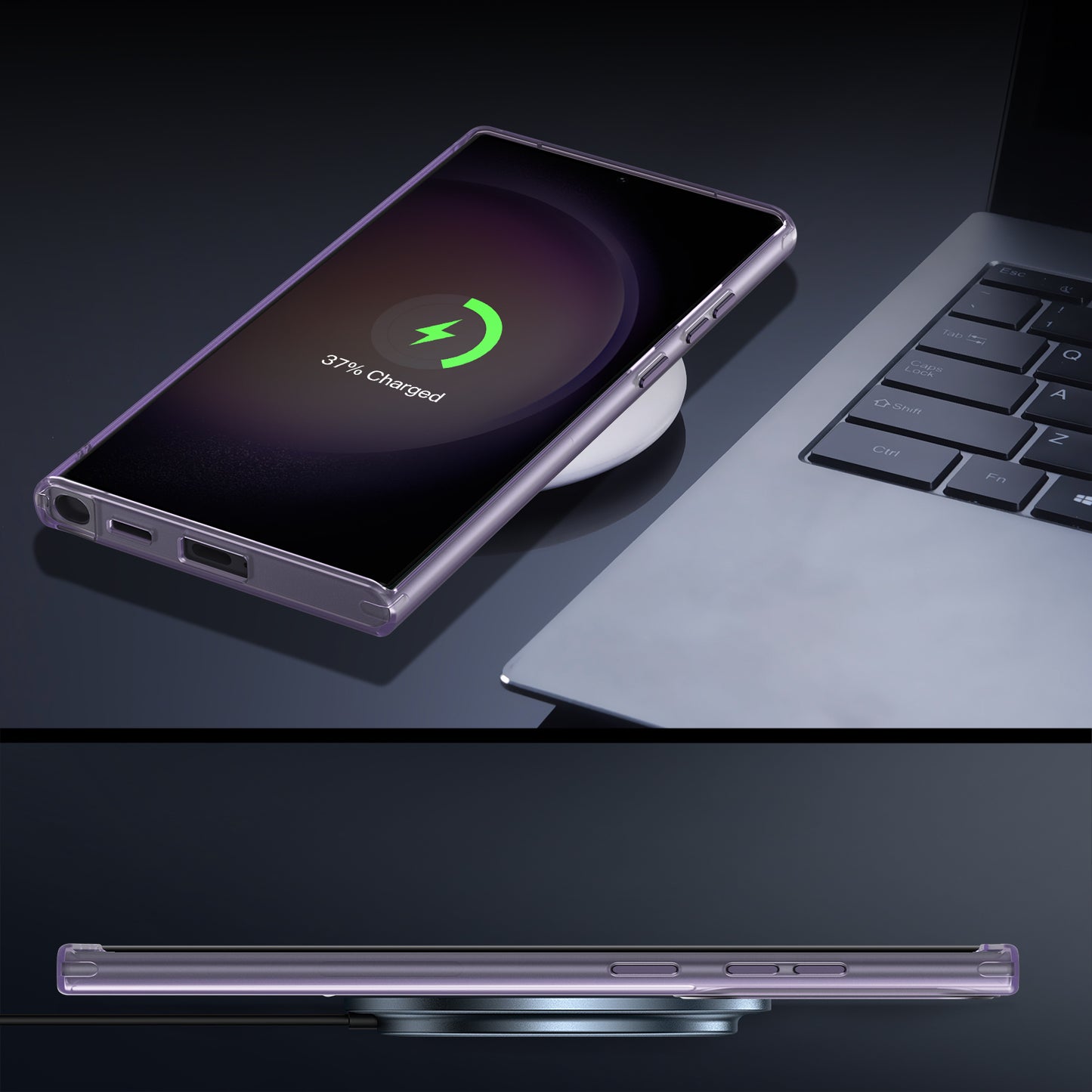 For Samsung Galaxy S22 Ultra 5G Magnetic Phone Case PC+TPU Metal Kickstand Phone Cover