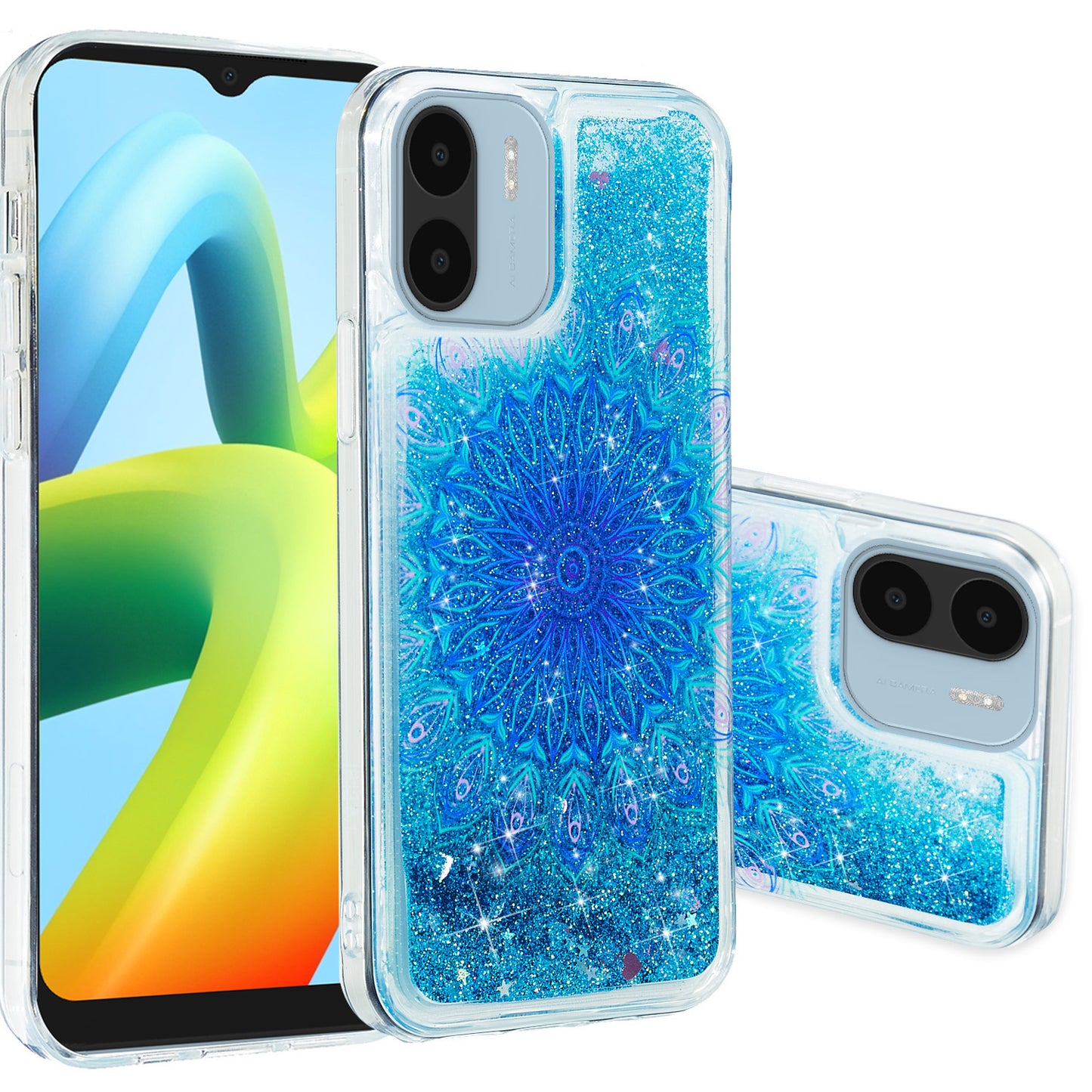 For Xiaomi Redmi A1 4G / A2 4G Embossment Pattern Quicksand Phone Case Anti-scratch TPU Phone Cover