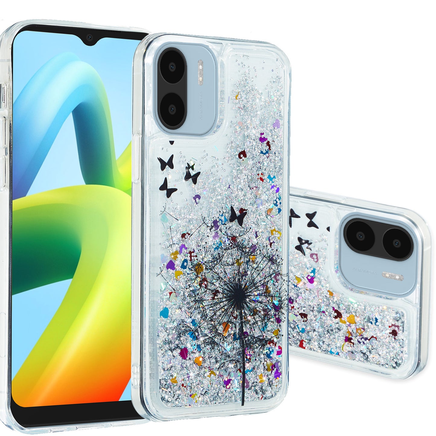 For Xiaomi Redmi A1 4G / A2 4G Embossment Pattern Quicksand Phone Case Anti-scratch TPU Phone Cover