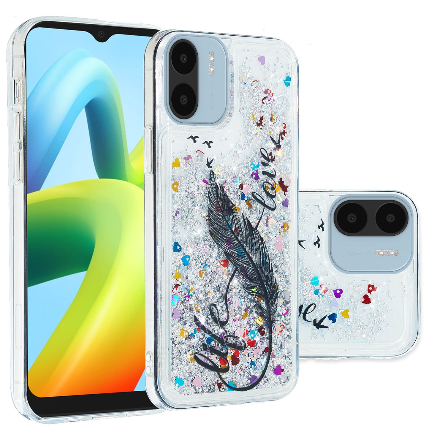For Xiaomi Redmi A1 4G / A2 4G Embossment Pattern Quicksand Phone Case Anti-scratch TPU Phone Cover