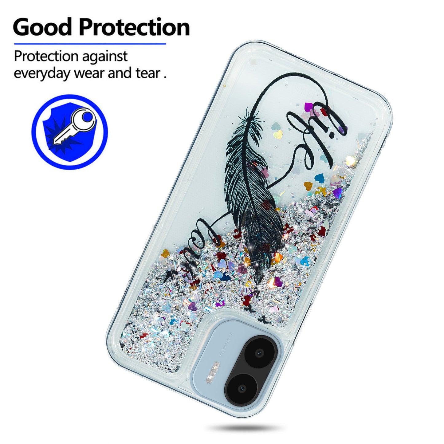 For Xiaomi Redmi A1 4G / A2 4G Embossment Pattern Quicksand Phone Case Anti-scratch TPU Phone Cover