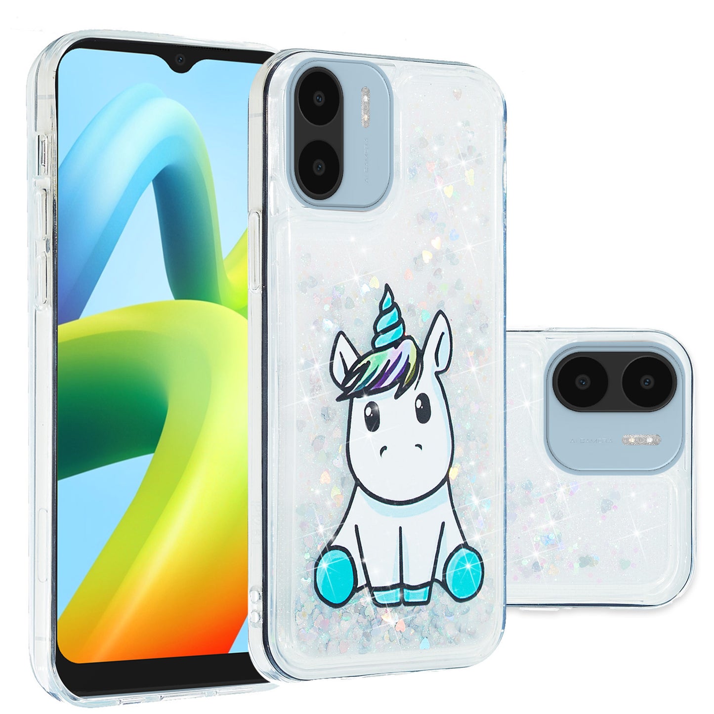 For Xiaomi Redmi A1 4G / A2 4G Embossment Pattern Quicksand Phone Case Anti-scratch TPU Phone Cover