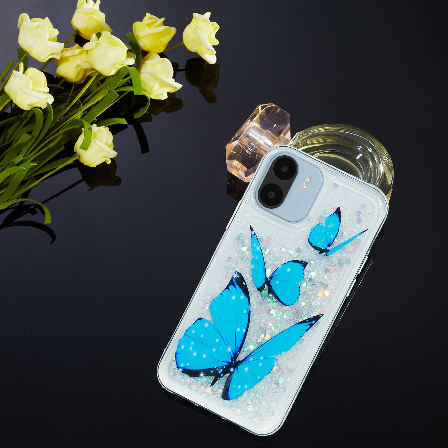 For Xiaomi Redmi A1 4G / A2 4G Embossment Pattern Quicksand Phone Case Anti-scratch TPU Phone Cover