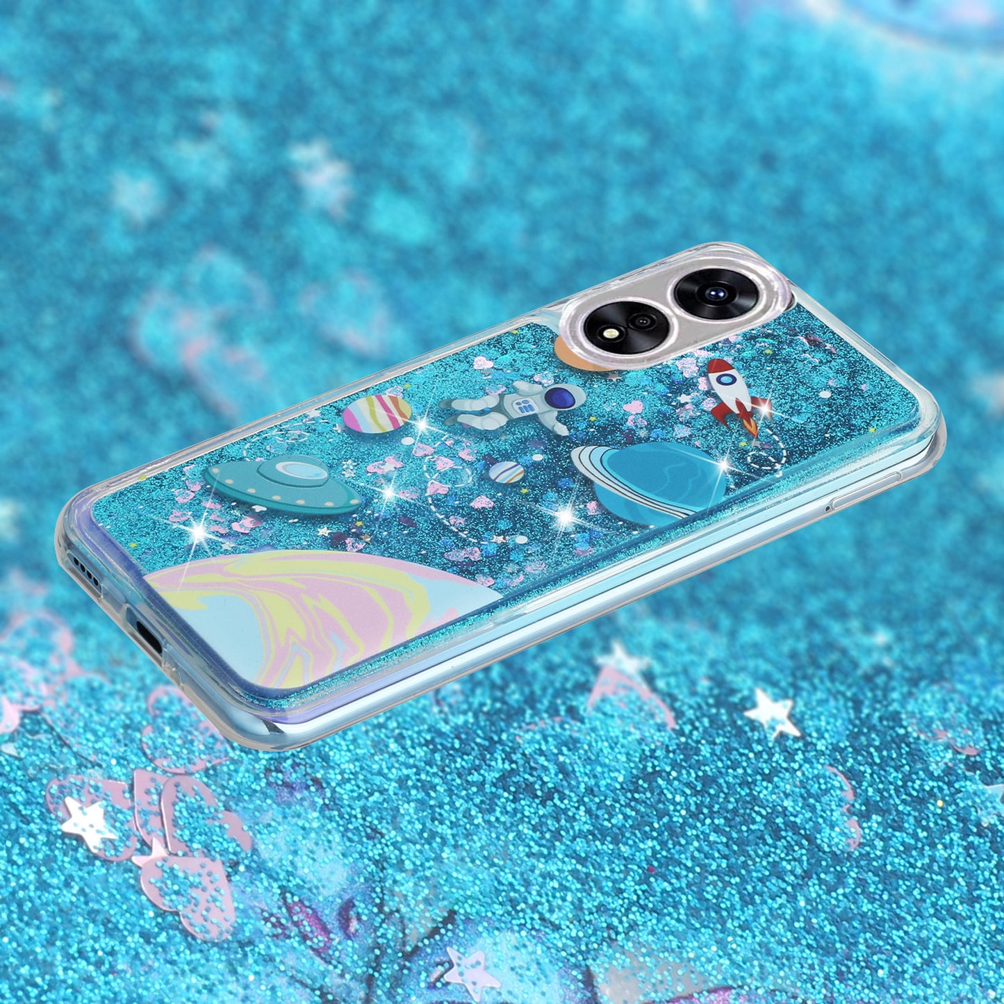 For Oppo A17 4G / A17k 4G Quicksand Phone Case Embossment Pattern Anti-drop Phone TPU Cover