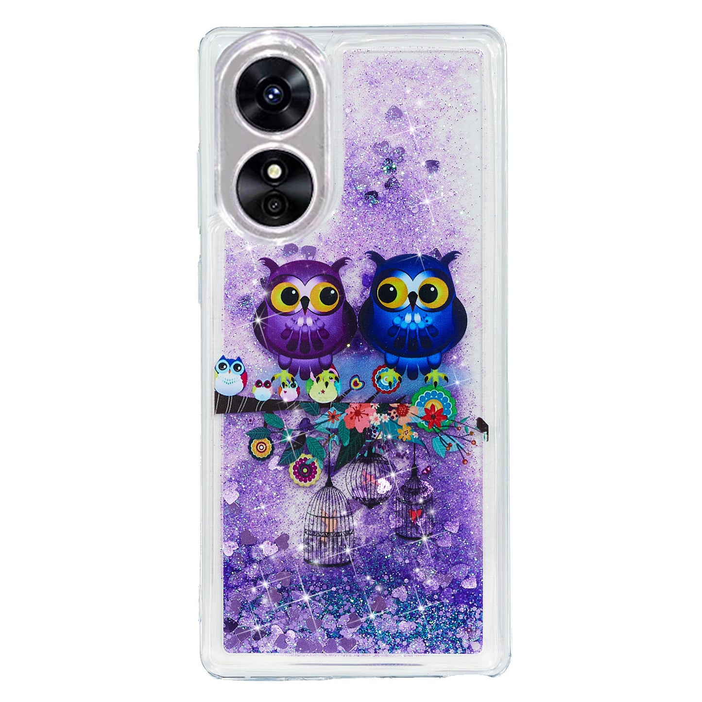 For Oppo A17 4G / A17k 4G Quicksand Phone Case Embossment Pattern Anti-drop Phone TPU Cover