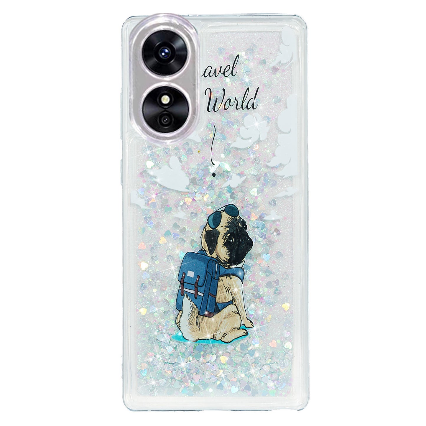 For Oppo A17 4G / A17k 4G Quicksand Phone Case Embossment Pattern Anti-drop Phone TPU Cover