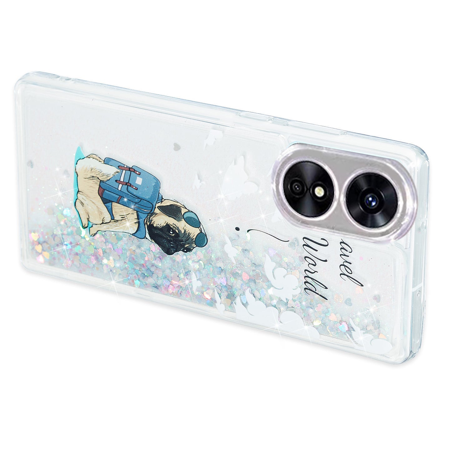 For Oppo A17 4G / A17k 4G Quicksand Phone Case Embossment Pattern Anti-drop Phone TPU Cover
