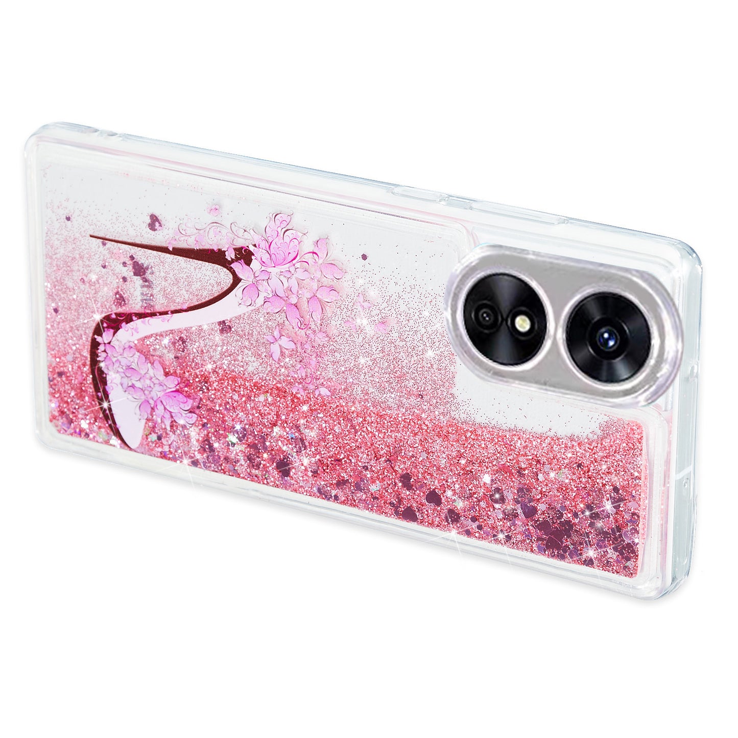 For Oppo A17 4G / A17k 4G Quicksand Phone Case Embossment Pattern Anti-drop Phone TPU Cover