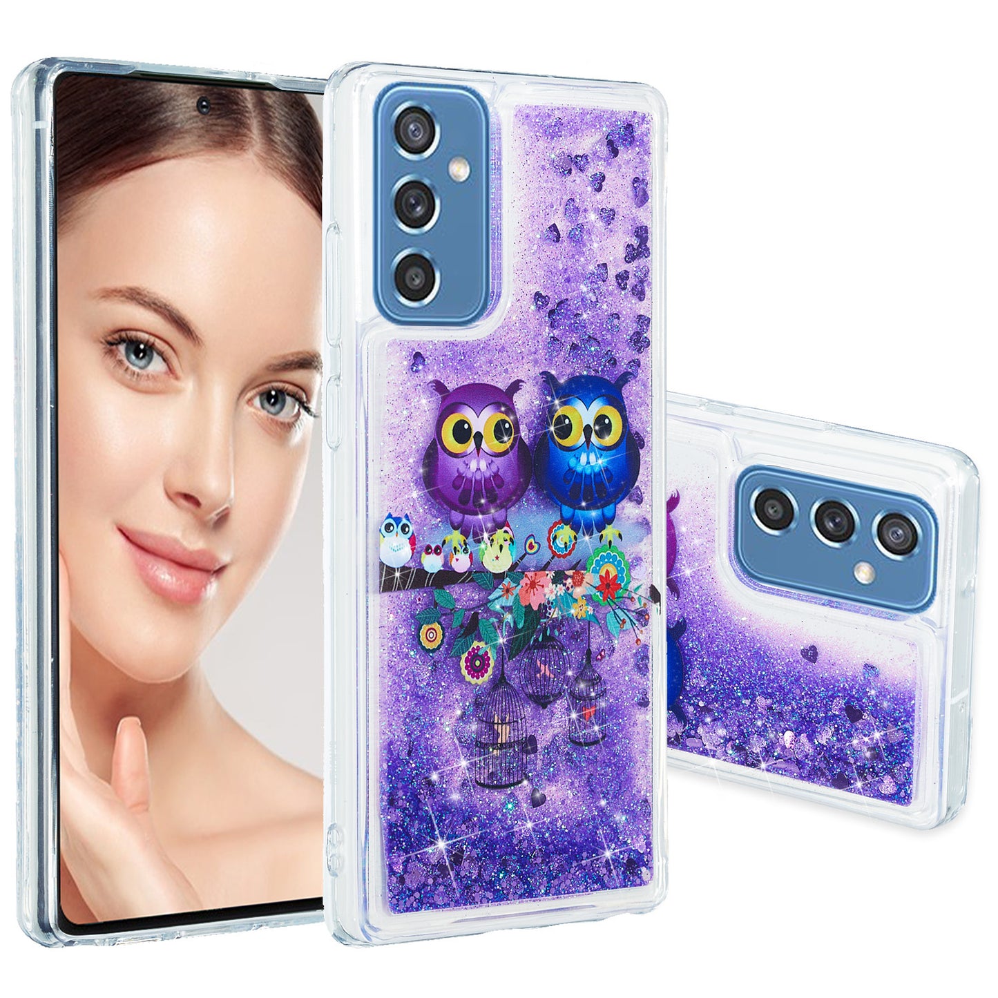 For Samsung Galaxy A34 5G Soft TPU Liquid Quicksand Phone Case Embossment Pattern Cellphone Cover