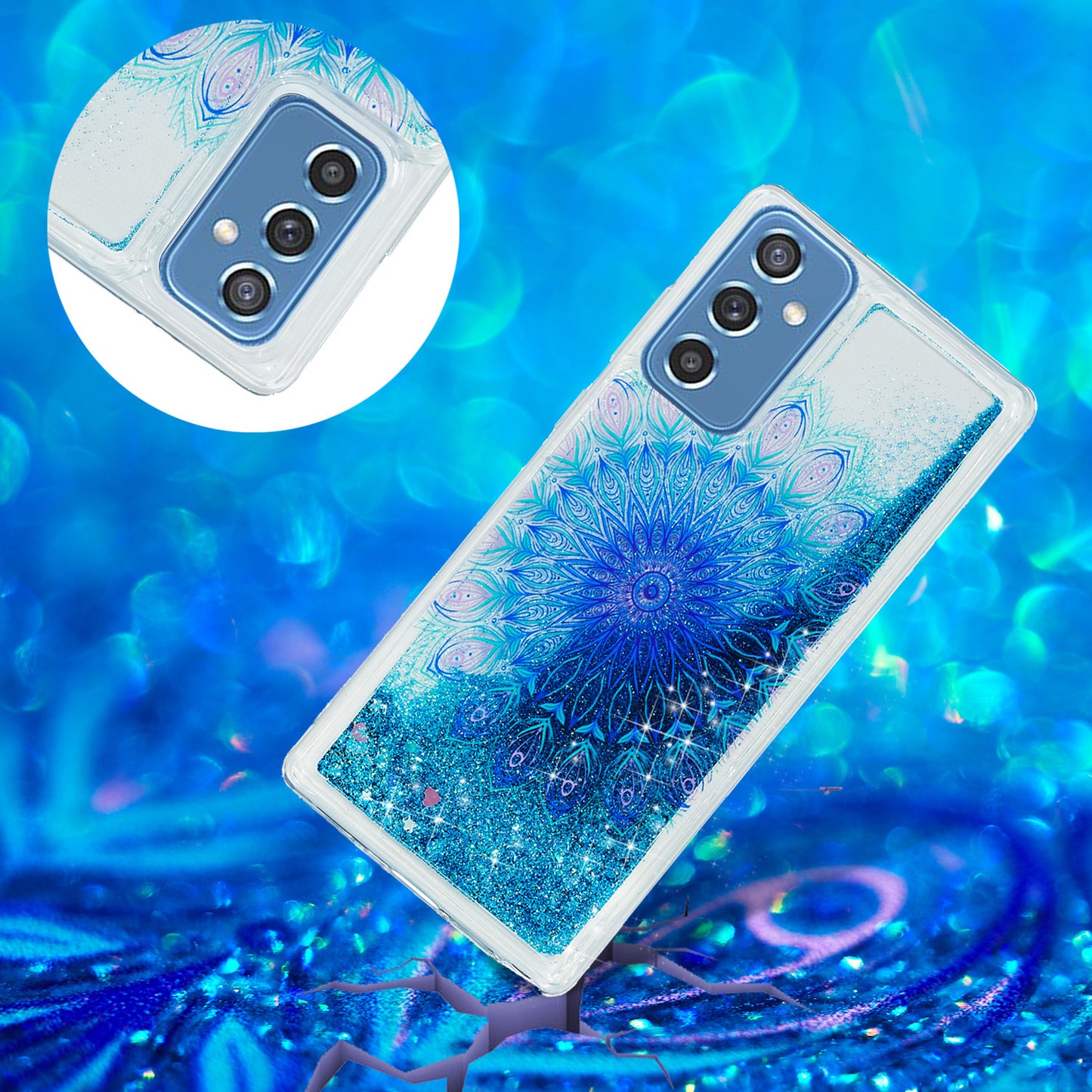 For Samsung Galaxy A34 5G Soft TPU Liquid Quicksand Phone Case Embossment Pattern Cellphone Cover