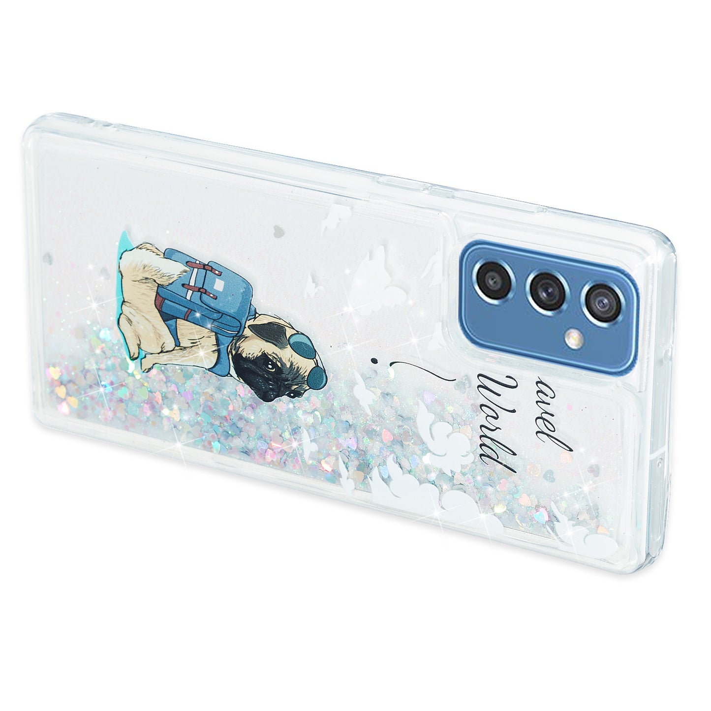 For Samsung Galaxy A34 5G Soft TPU Liquid Quicksand Phone Case Embossment Pattern Cellphone Cover
