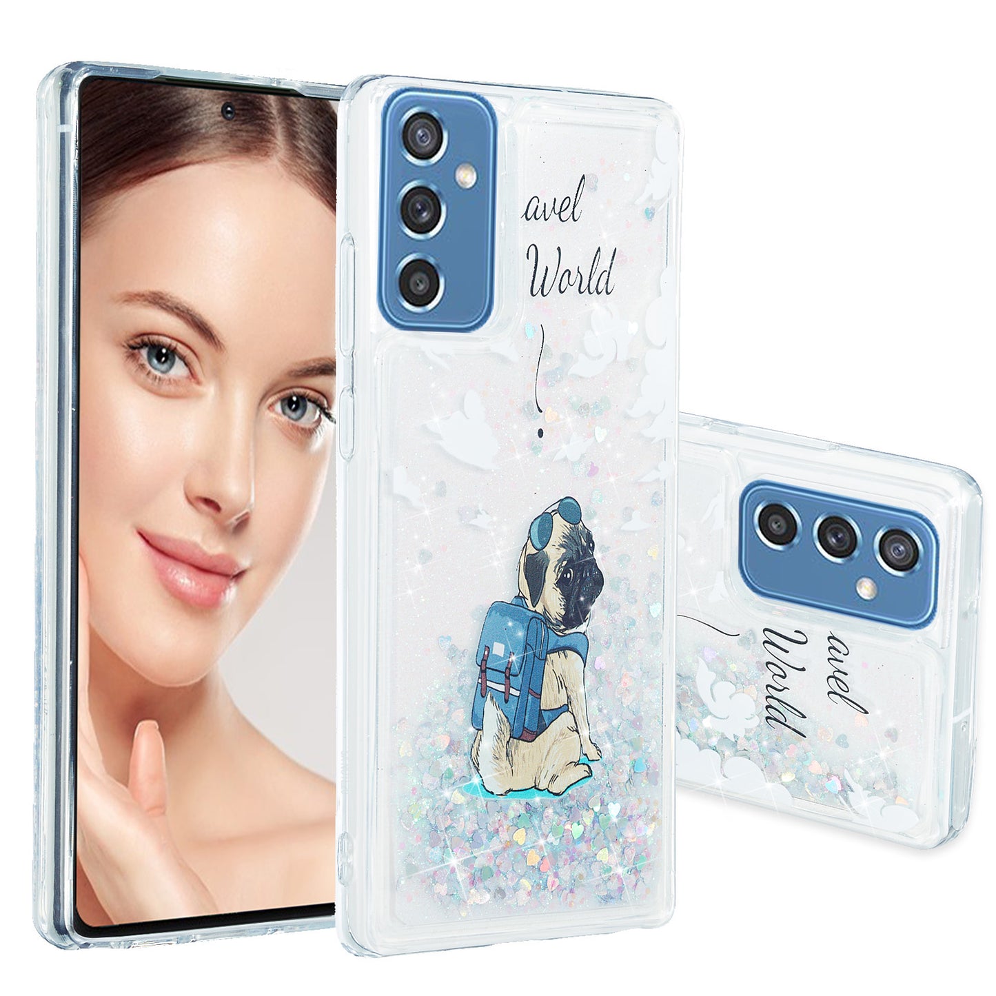 For Samsung Galaxy A34 5G Soft TPU Liquid Quicksand Phone Case Embossment Pattern Cellphone Cover