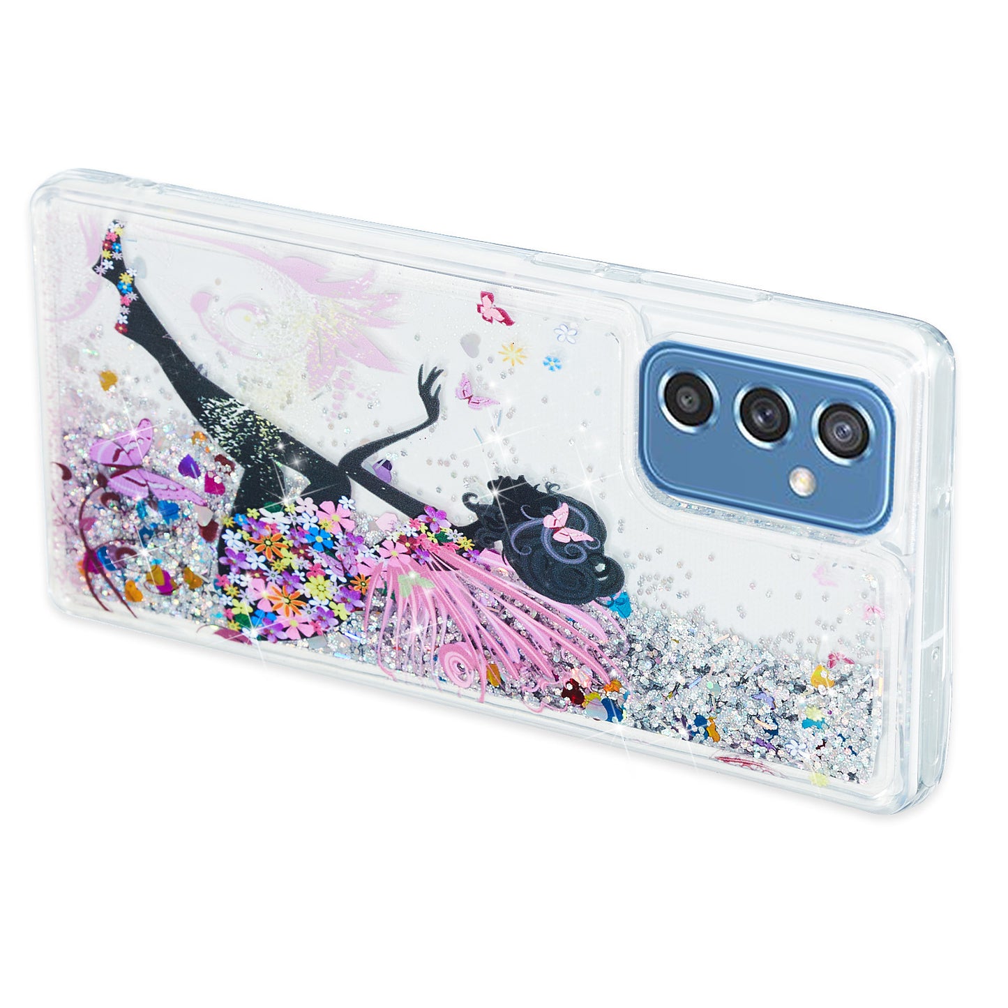 For Samsung Galaxy A34 5G Soft TPU Liquid Quicksand Phone Case Embossment Pattern Cellphone Cover