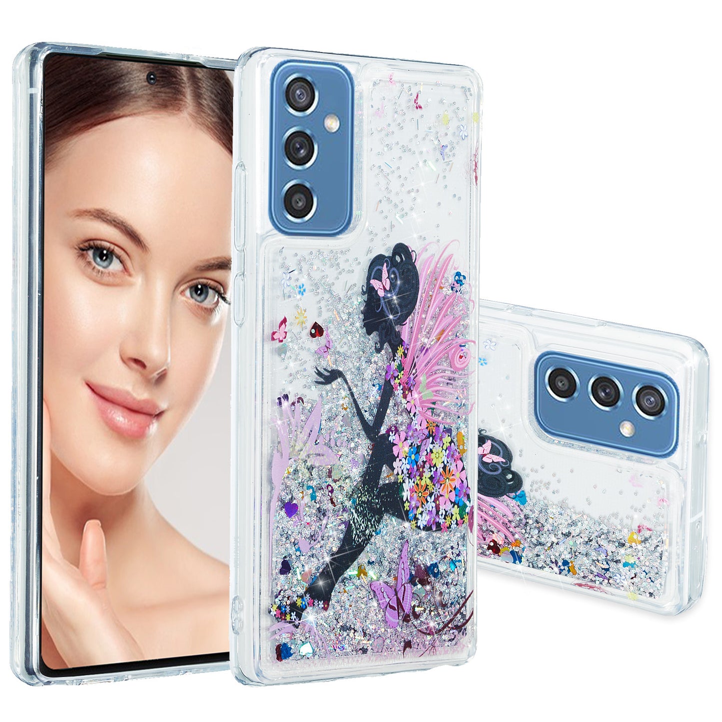For Samsung Galaxy A34 5G Soft TPU Liquid Quicksand Phone Case Embossment Pattern Cellphone Cover