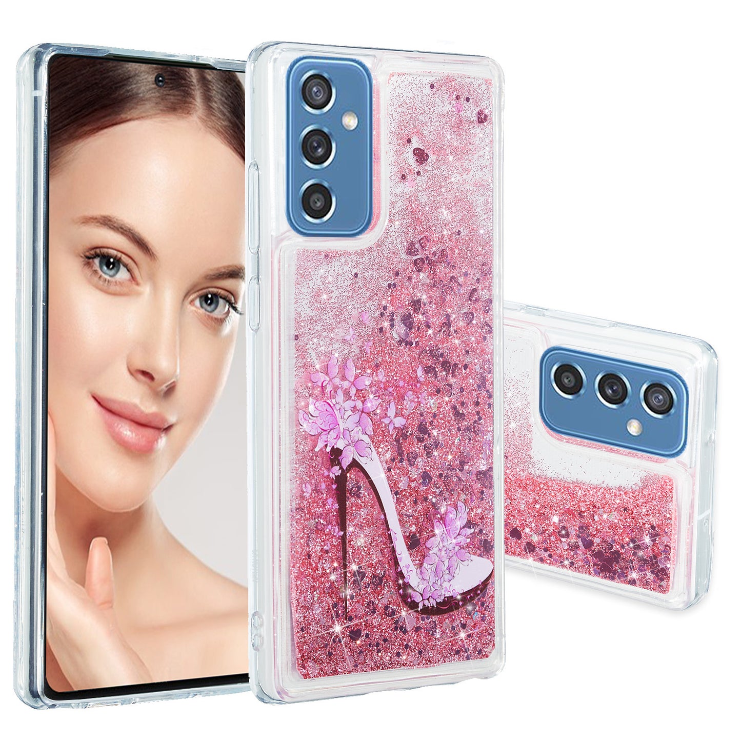 For Samsung Galaxy A34 5G Soft TPU Liquid Quicksand Phone Case Embossment Pattern Cellphone Cover