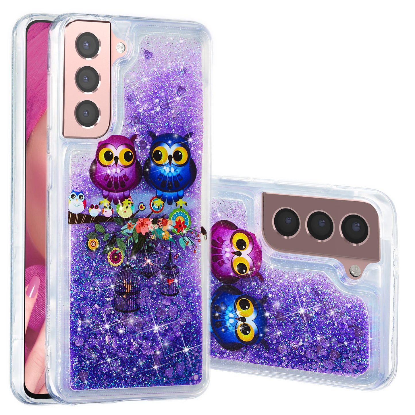 For Samsung Galaxy S23 Cell Phone Case Liquid Quicksand Embossment Pattern Phone TPU Cover