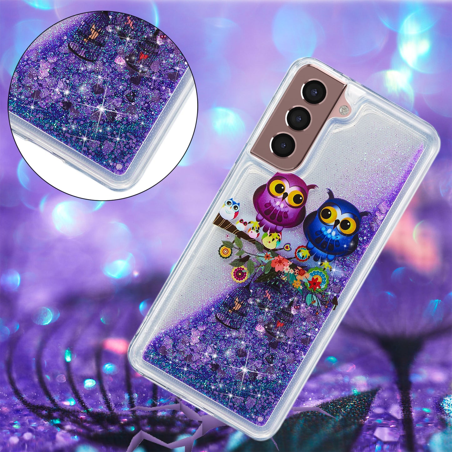For Samsung Galaxy S23 Cell Phone Case Liquid Quicksand Embossment Pattern Phone TPU Cover
