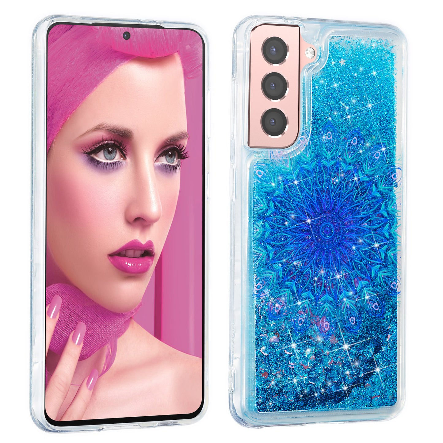 For Samsung Galaxy S23 Cell Phone Case Liquid Quicksand Embossment Pattern Phone TPU Cover