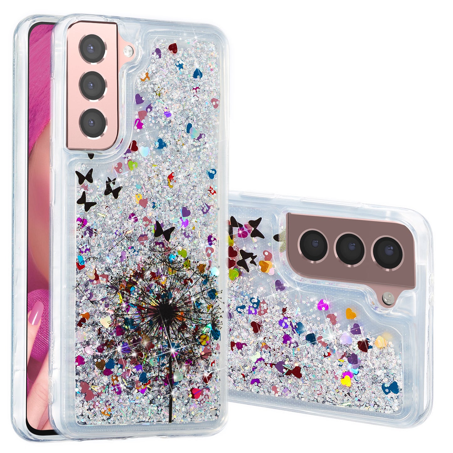 For Samsung Galaxy S23 Cell Phone Case Liquid Quicksand Embossment Pattern Phone TPU Cover