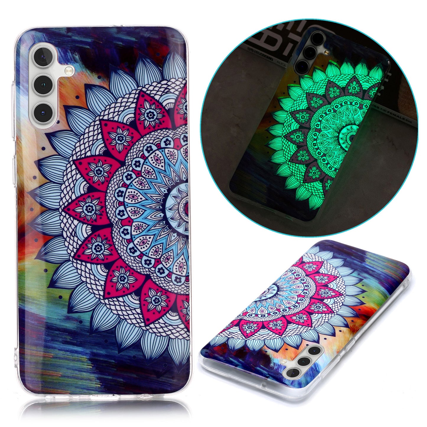 For Samsung Galaxy A24 5G Phone Case Luminous Patterned IMD TPU Back Case