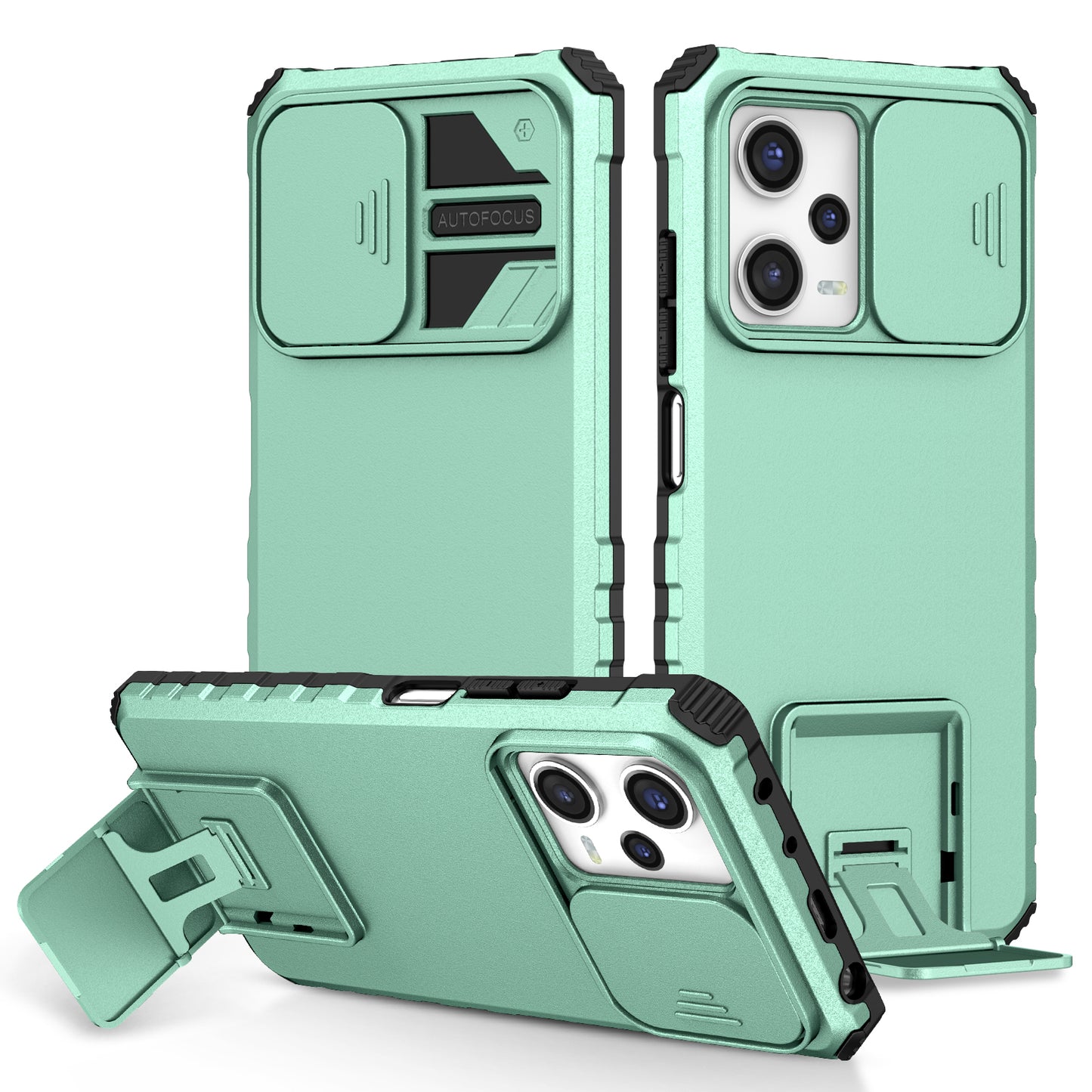 Kickstand Phone Case for Xiaomi Redmi Note 12 Pro 5G / Note 12 Pro Speed 5G / Poco X5 Pro 5G , Slide Camera Protection PC + TPU Back Cover