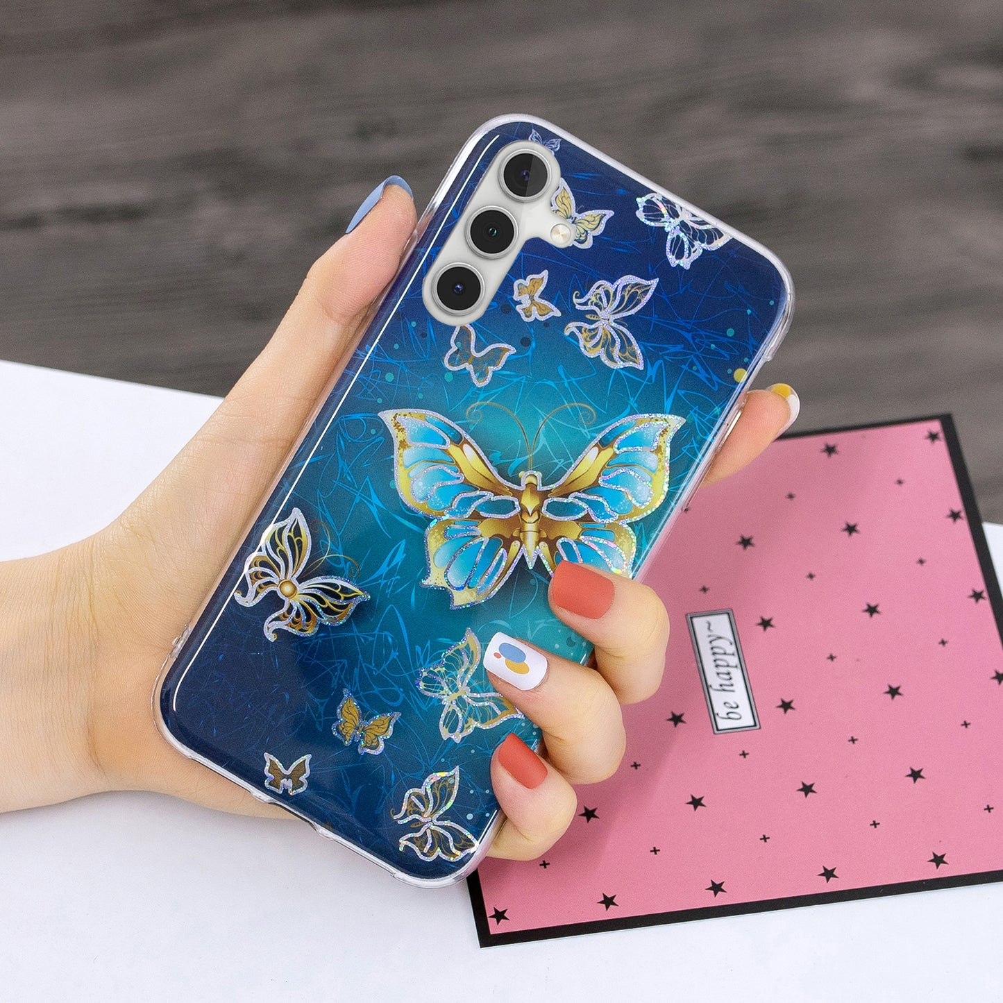 For Samsung Galaxy A24 4G Pattern IMD Case Soft TPU Electroplating Protective Phone Cover
