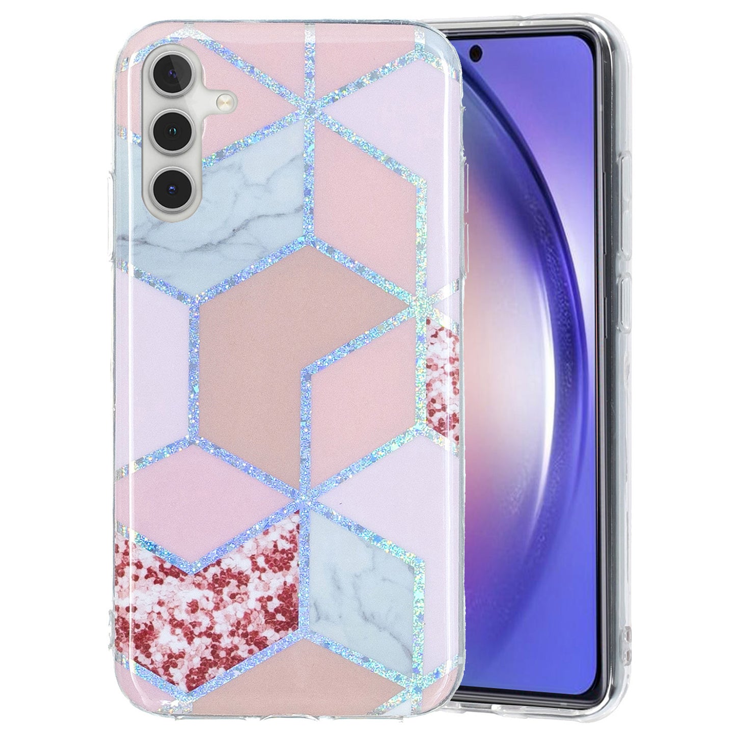 For Samsung Galaxy A24 4G Pattern IMD Case Soft TPU Electroplating Protective Phone Cover