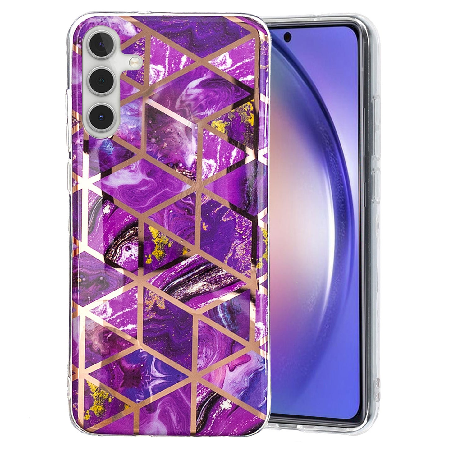 For Samsung Galaxy A24 4G Pattern IMD Case Soft TPU Electroplating Protective Phone Cover