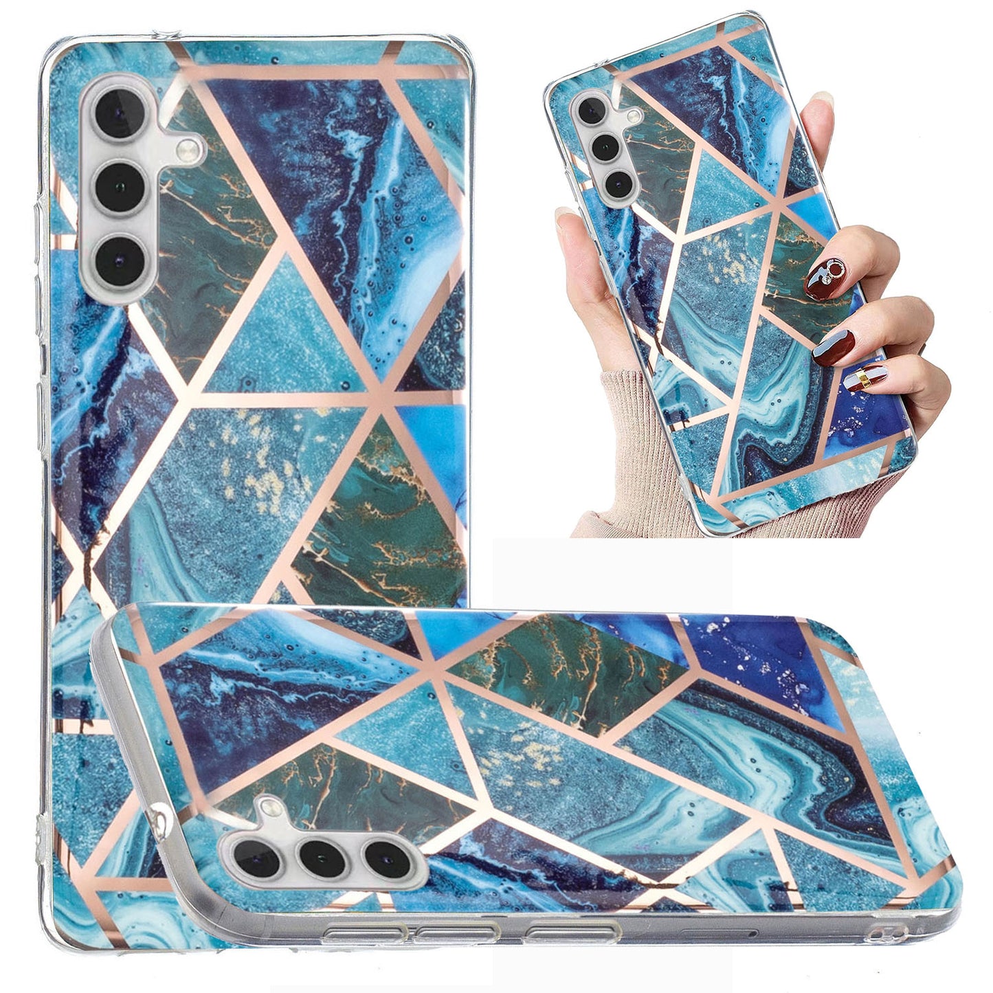 For Samsung Galaxy A24 4G Pattern IMD Case Soft TPU Electroplating Protective Phone Cover