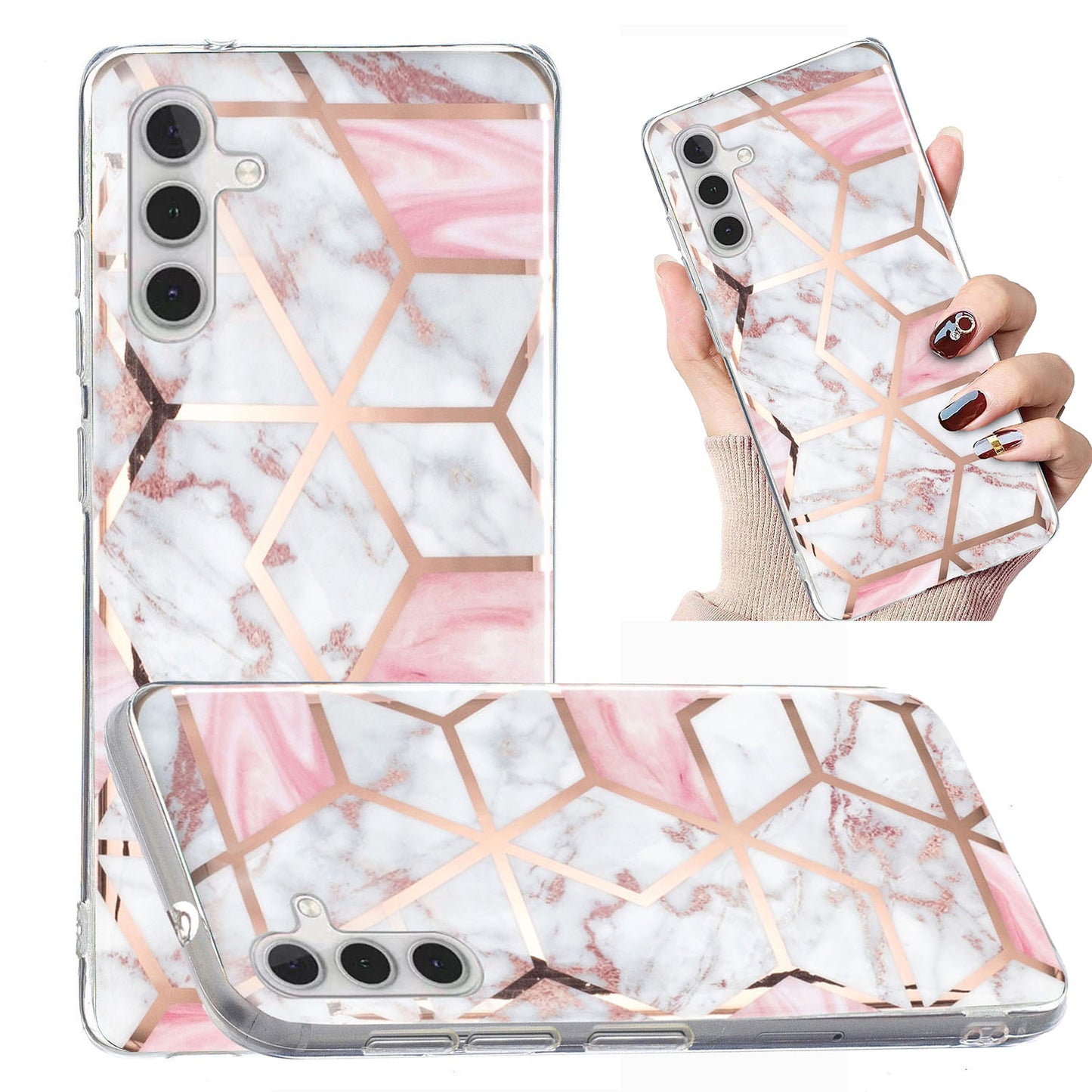 For Samsung Galaxy A24 4G Pattern IMD Case Soft TPU Electroplating Protective Phone Cover