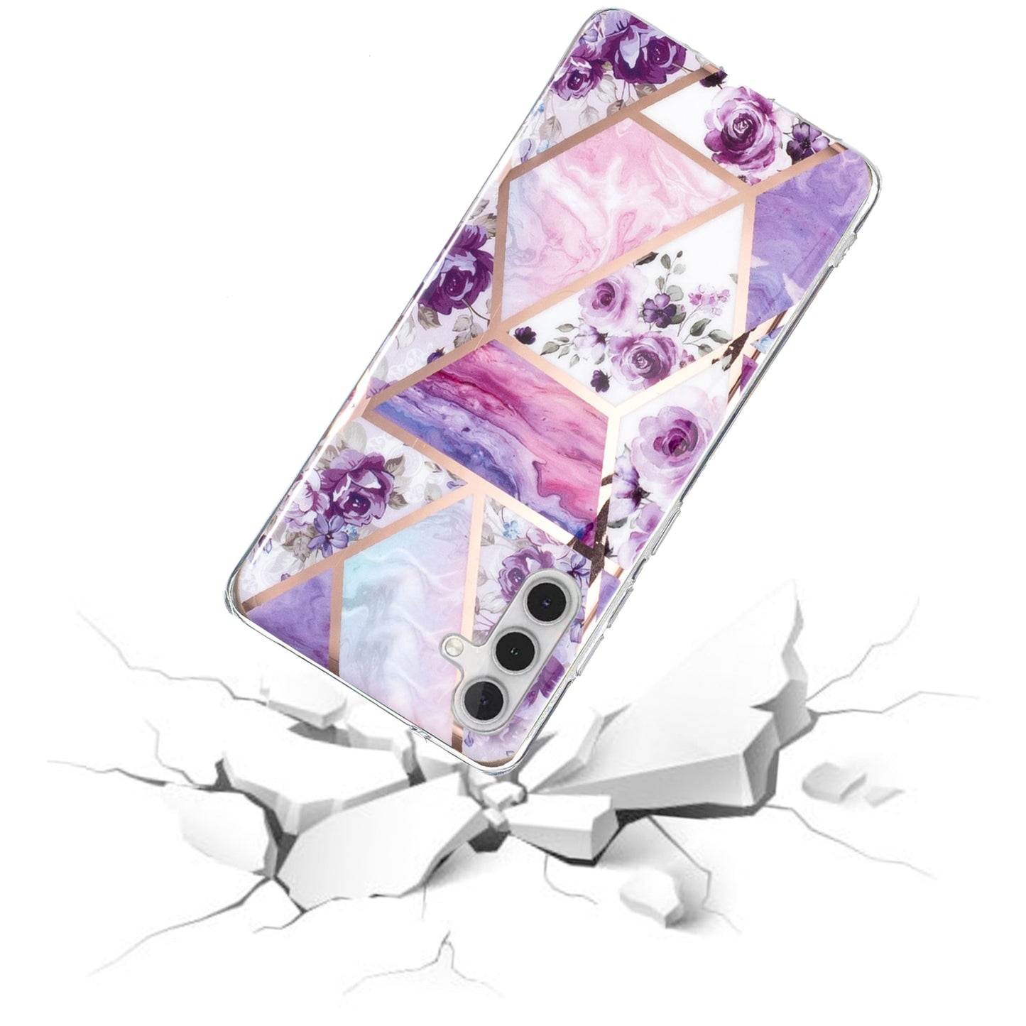 For Samsung Galaxy A24 4G Pattern IMD Case Soft TPU Electroplating Protective Phone Cover
