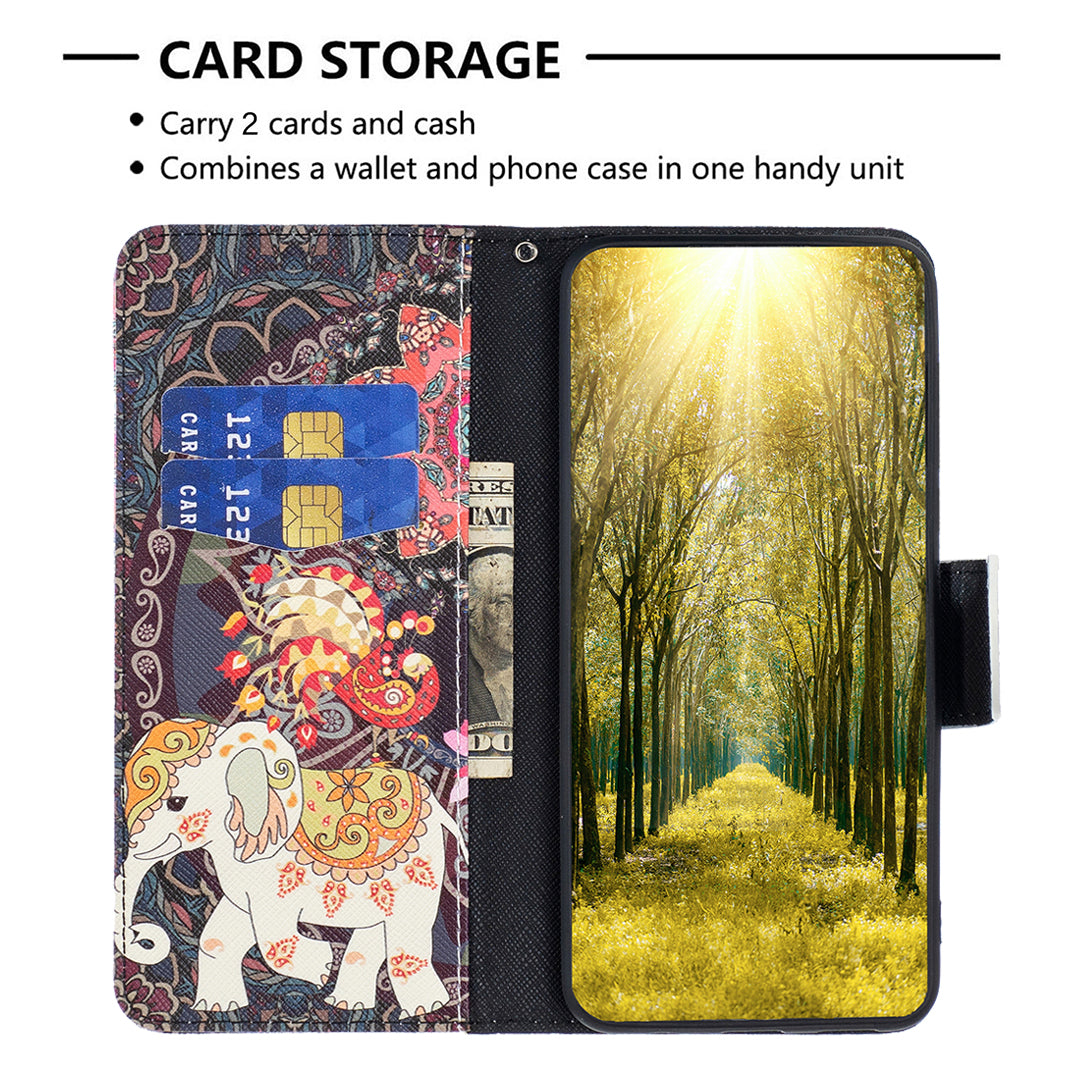 BINFEN COLOR For Xiaomi Redmi Note 12 4G Pattern Printing Leather Stand Phone Case Wallet Cover