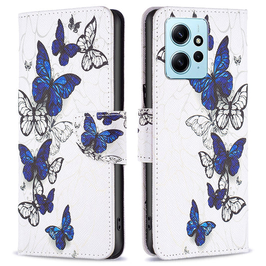 BINFEN COLOR For Xiaomi Redmi Note 12 4G Pattern Printing Leather Stand Phone Case Wallet Cover