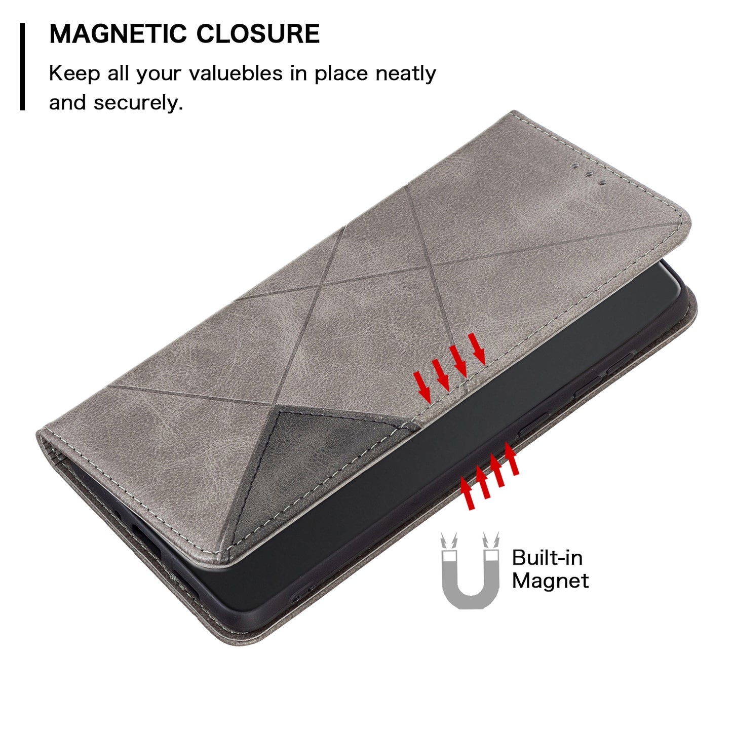 Phone Shell for Xiaomi Redmi Note 12 4G PU Leather Card Holder Splicing Imprinting Pattern Stand Cover