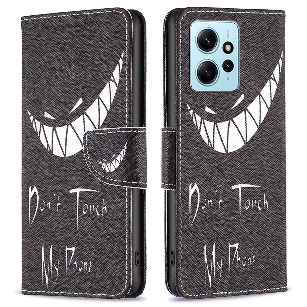 For Xiaomi Redmi Note 12 4G Anti-drop Pattern Printing Phone Case PU Leather Wallet Stand Cover