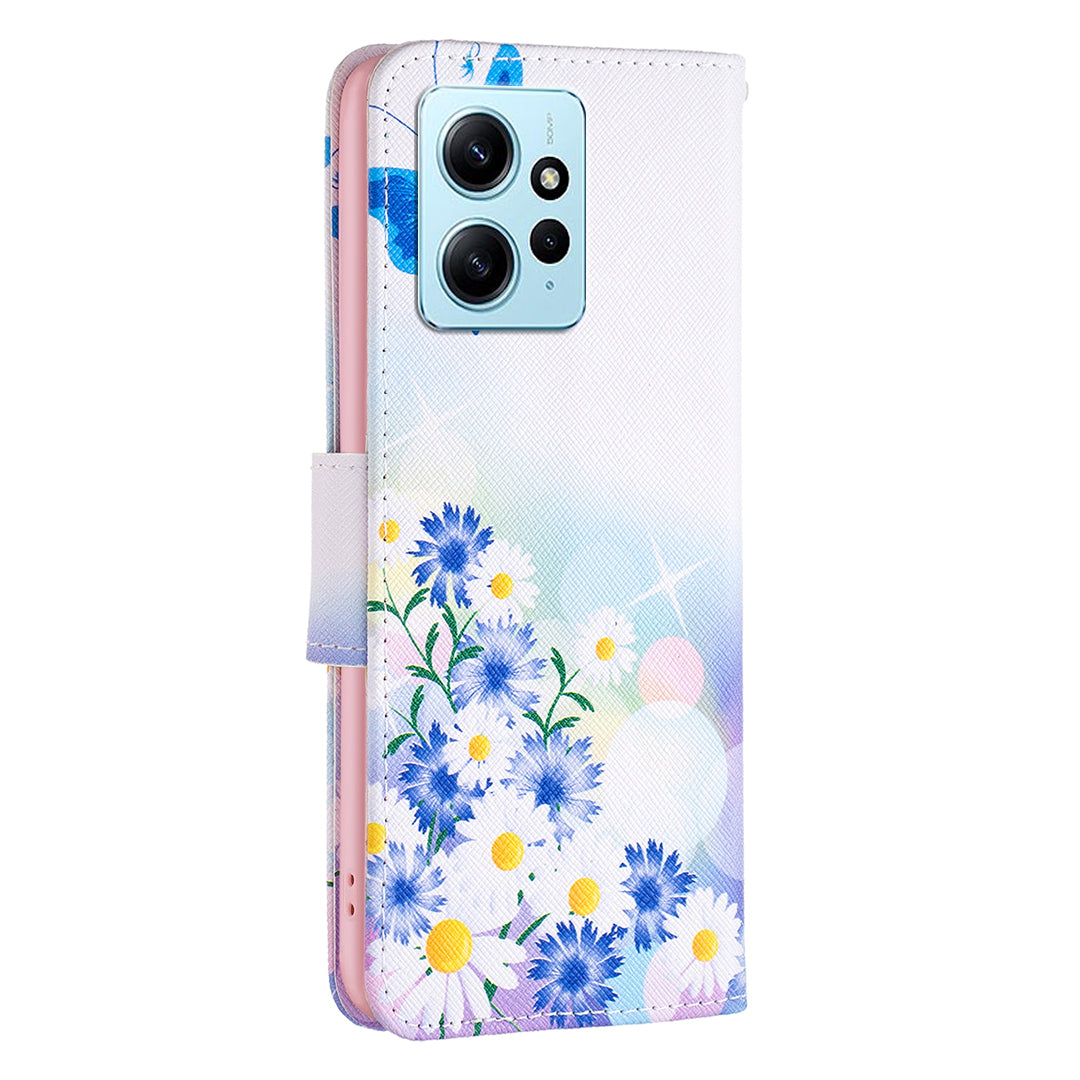 For Xiaomi Redmi Note 12 4G Anti-drop Pattern Printing Phone Case PU Leather Wallet Stand Cover