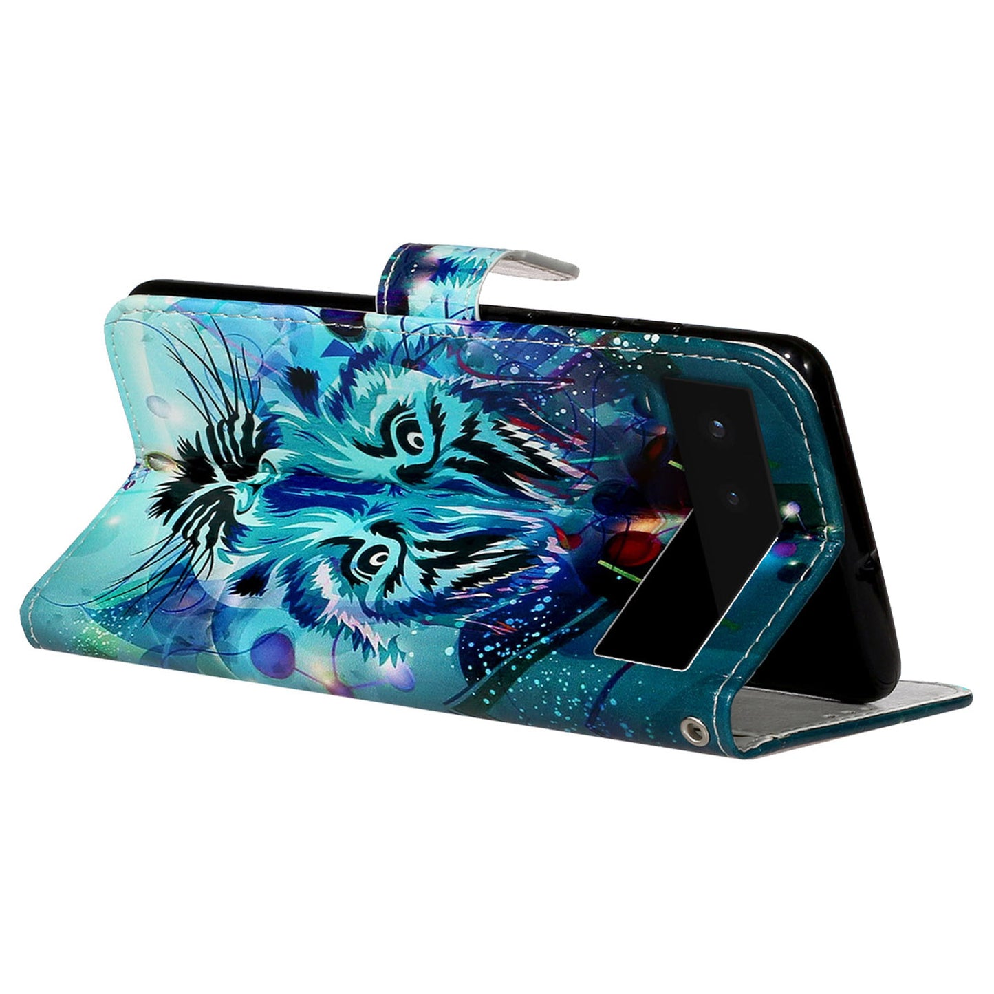 For Google Pixel 6 Pattern Printing Leather Wallet Flip Case Stand Protective Phone Cover