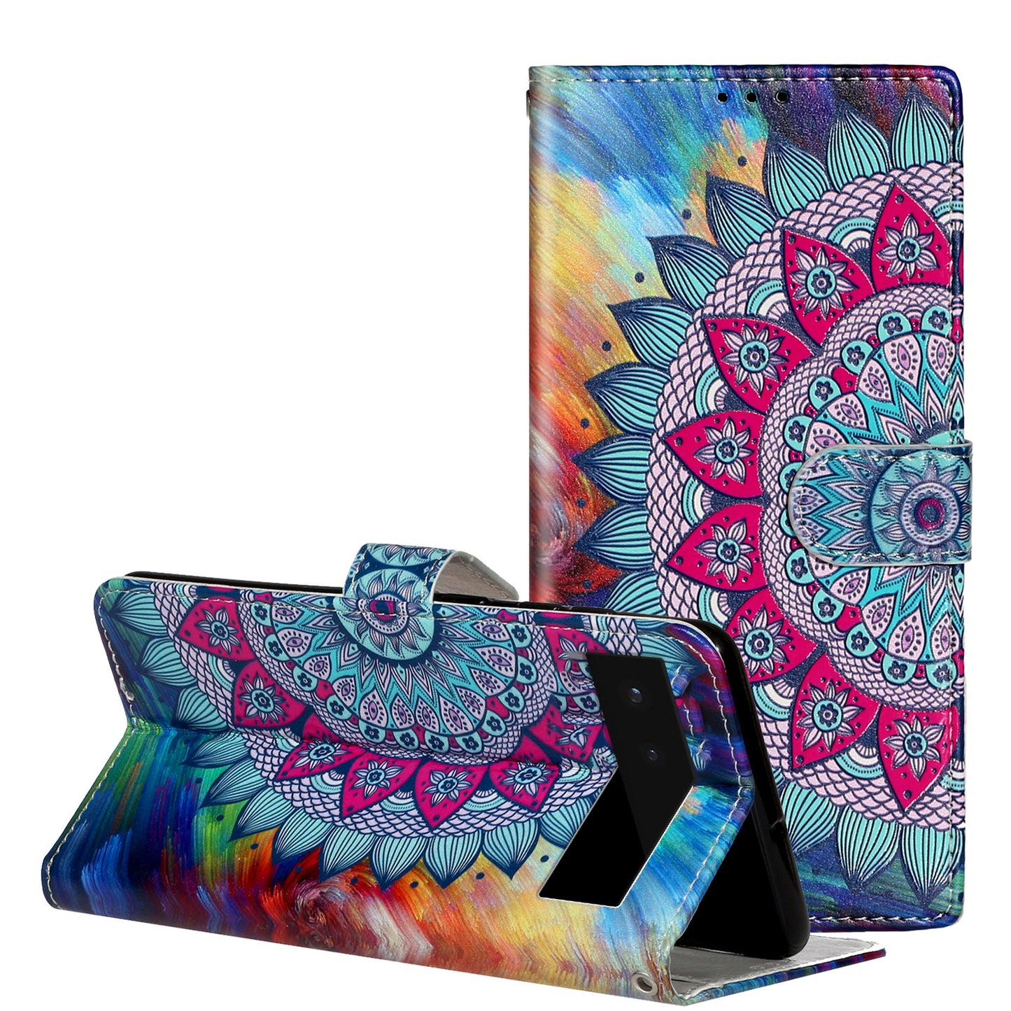 For Google Pixel 6 Pattern Printing Leather Wallet Flip Case Stand Protective Phone Cover