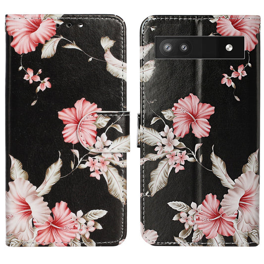 Wallet Phone Case for Google Pixel 7a Anti-Drop Shockproof Case Pattern Printing Leather Flip Cover