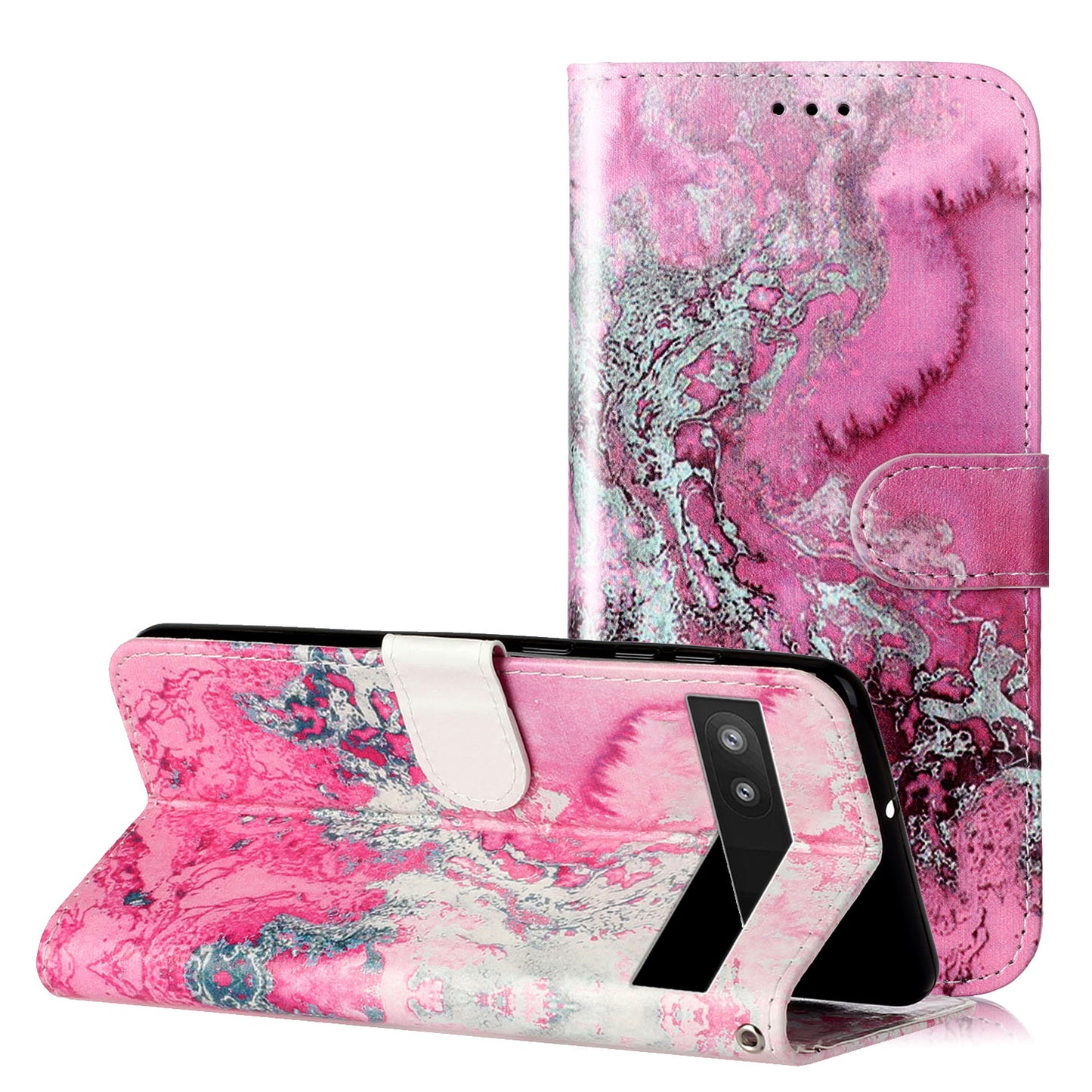 Wallet Phone Case for Google Pixel 7a Anti-Drop Shockproof Case Pattern Printing Leather Flip Cover