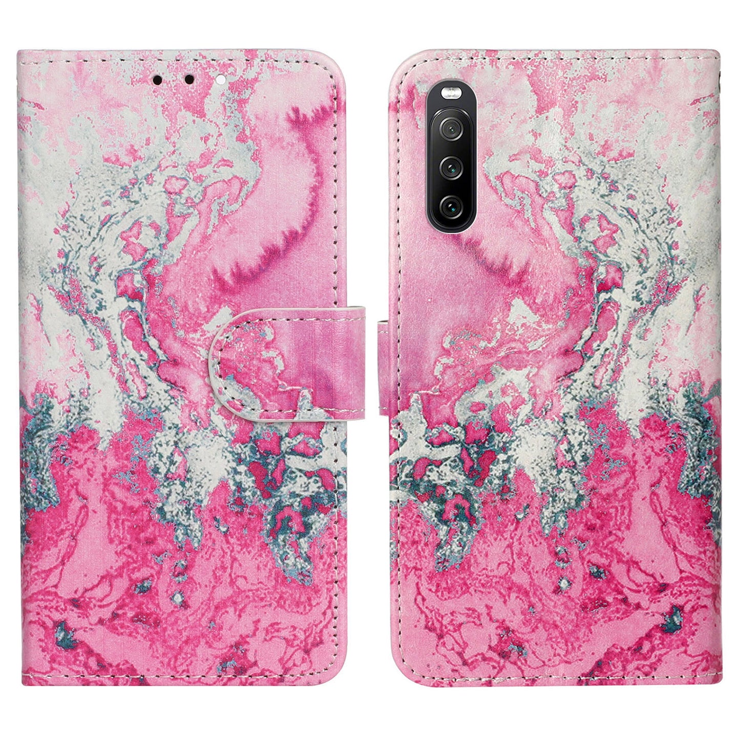 Wallet Phone Case for Sony Xperia 10 V Scratch-Proof Phone Shell Pattern Printing Leather Cover